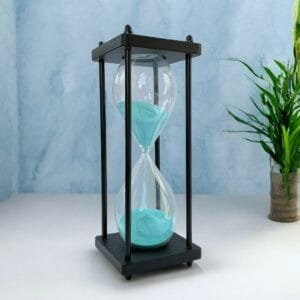 30-Minutes Handmade Wooden Sandclock with Blue Sand