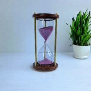 05-Minute Wooden Sandclock by Brass Enclave™