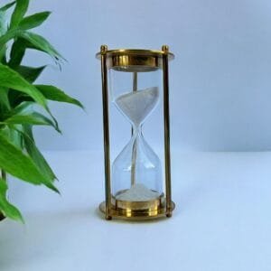 01-Minute Antique Brass Sandclock by Brass Enclave™